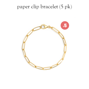 18K Gold Paperclip Bracelet Bundle