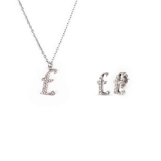 Frequency Tuned Zircon f. Necklace & Stud Earrings Combo